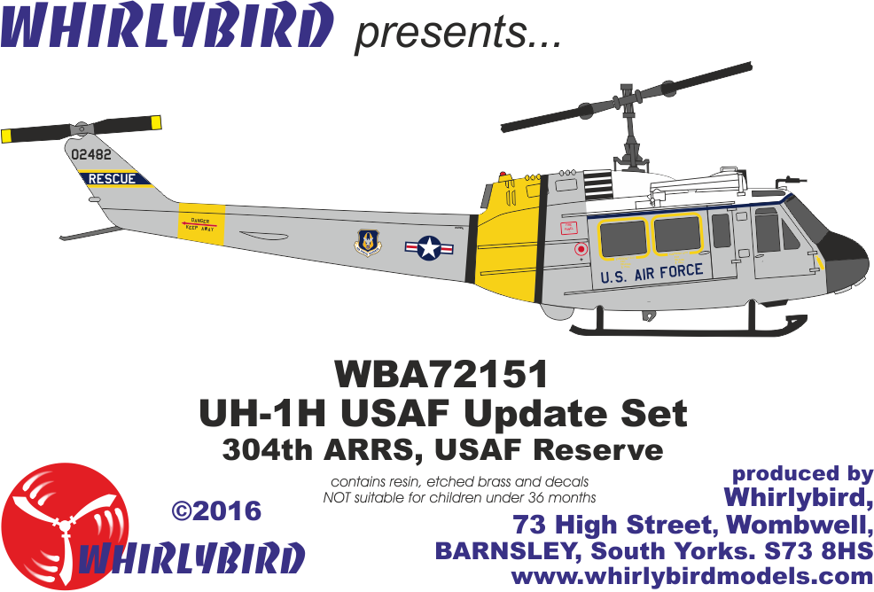 1/72 WBA72151 USAF Reserve UH-1H 304th ARRS Detail Set